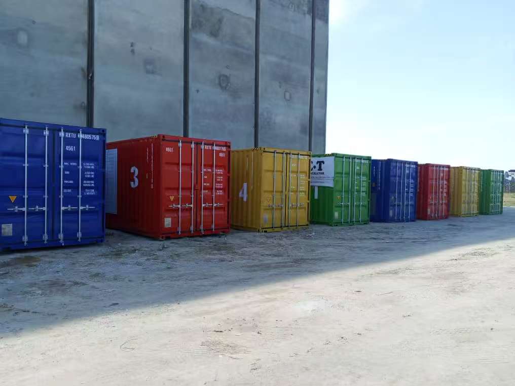 Containerized diesel generator units lined up at the Nigeria data center project site Containerized diesel generator units lined up at the Nigeria data center project site
